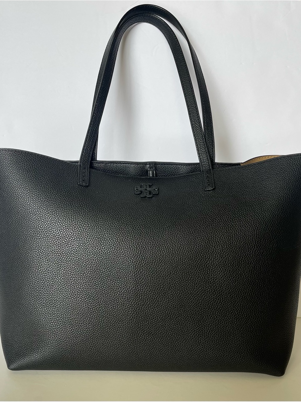 Tory Burch Black Pebbled Leather Tote - Picture 16 of 16